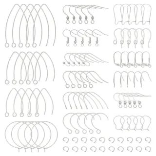 UNICRAFTALE 328-teiliges Set zur Herstellung von Ohrringen aus Edelstahl, Haken für Ohrringe und Sprungringe und Muttern für Ohrringe aus Kunststoff, Ohrdraht