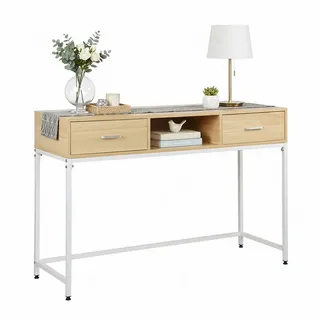Relaxdays Konsolentisch 120 x 40 x 80 cm braun|weiß