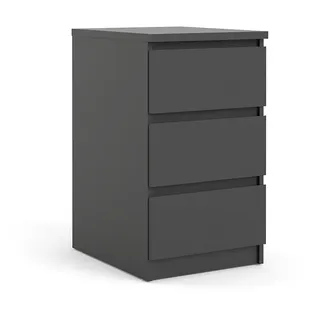 Ebuy24 Nada Kommode niedrig und schmal 3 Schubladen, mattschwarz.