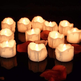 SUBOSI LED Kerzen mit timer,12er Warmweiß LED Flammenlose Kerzen Led Teelichter 6 Stunden an und 18 Stunden aus, flackernde batteriebetriebene kerzen, Warmweiß