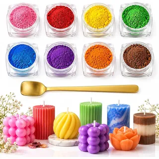 Kerzenfarbe Pulver Set 8 Farben für DIY Kerzenfärbung kreative Projekte