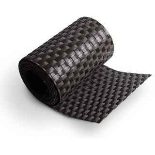 TAMS® Premium Sichtschutzstreifen PE Rattan 255 cm x 19 cm Sichtschutz Rattanschutz Rattan Rolle Zaunblende Stabmattenzaun Dunkelbraun Grau Hellgrau (Dunkelbraun)