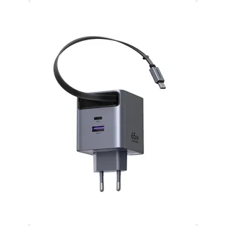 UGREEN 65W GaN Schnellladegerät mit zurückziehbarem Kabel