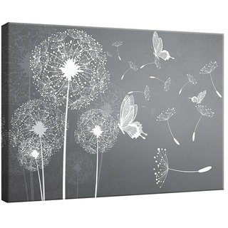 Leinwandbild  (Pusteblume & Schmetterling, 100 x 50 cm)