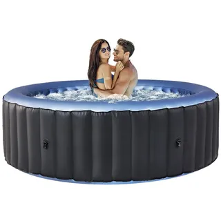 mSpa Whirlpool Outdoor Whirlpool aufblasbar Comfort Bergen C-BE041 für 4 Personen, aufblasbares Aufstellbecken, (Whirlpool outdoor, Whirlpool aufblasbar, 2-tlg., Whirlpool), Whirlpool outdoor 4 Personen blau|schwarz