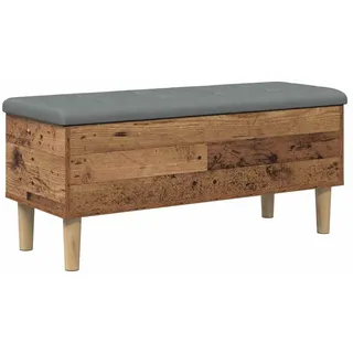 vidaXL Sitzbank Aufbewahrungsbank mit Kissen Altholz 102 x 42 x 46 cm