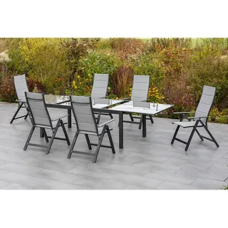 Merxx Semi Ausziehtisch 220 x 110 x 75 cm Grau/Schwarz