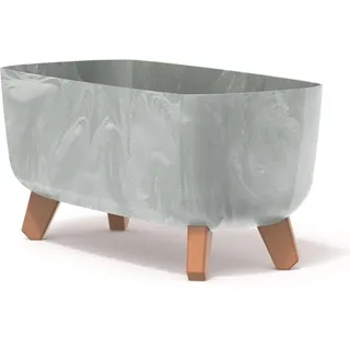 BirnePower Blumentopf Blumenkübel mit Füßen Pflanzkübel mit Pflanzeinsatz Beine Pflanzschale Beton Optik Gracia Case Übertopf (Grau Beton, 39cm)