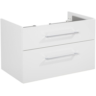 FACKELMANN Waschbeckenunterschrank HYPE 3.0 Waschtischunterschrank 80 cm, Weiß, 2 Schubladen