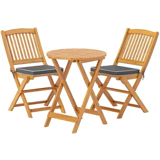 Costway Bistroset 3-tlg. Grau/Naturbelassen