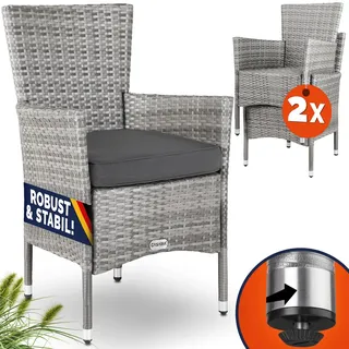 CASARIA Polyrattan Gartenstuhl 59 x 59 x 88 cm grau 2 St.
