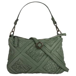 Samantha look Umhängetasche echt Leder, Made in Italy grün