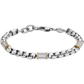 Fossil All Stacked Up Bicolor Armband Edelstahl 19,5 cm