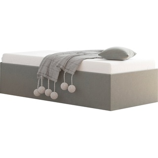 Westfalia Schlafkomfort Polsterbett Amrum, in Samtvelours ohne Kopfteil, mit und ohne Bettkasten erhältlich grau 125 cm x 205 cm