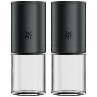 WMF Gewürzmühle Trend manuell, (2 Stück), Keramikmahlwerk, einstellbarer Mahlgrad, Aromaschutzdeckel schwarz