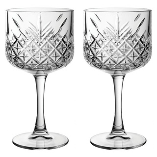 Pasabahce 440237 Gin Cocktail Glas „Timeless“ im Kristall-Design, Höhe ca. 20 cm, 2er Set aus Glas