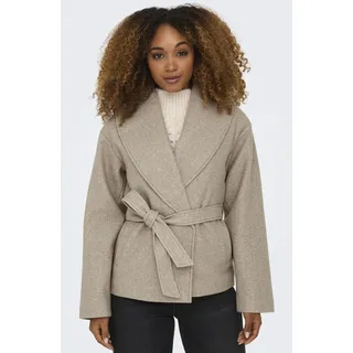 Only Regular Fit Kurzmäntel mit Bindegürtel Modell 'AUGUSTA', Sand Melange, XL