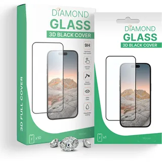 PT line Diamond Glass Anti-Static mit Fingerprint für Samsung Galaxy S24+ / S25+ (3D mit schwarzem Rahmen)