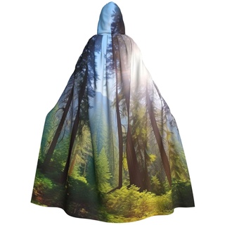 VACSAX Unisex Kapuzenumhang Nationalparks Sonnenschein Bäume Druck Erwachsene Umhang mit Kapuze Cosplay Kostüme Cape Robe für Halloween