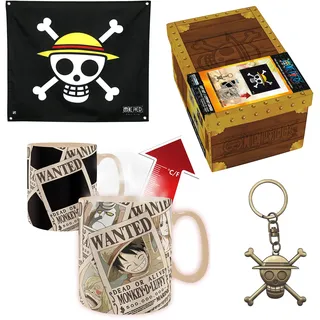 ABYSTYLE - One Piece Premium-Geschenkbox mit Flagge + 3D-Schlüsselanhänger + Tasse