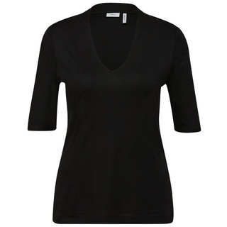 s.Oliver BLACK LABEL T-Shirt - T-Shirt mit V-Ausschnitt - Basic Shirt kurzarzm schwarz 36