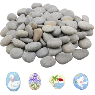 POPAPIE 50 Stück Kieselsteine zum Bemalen,Steine Bemalen,1-3cm Flache Steine,Kies Dekosteine Naturstein,Steine zum Bemalen Flach für Bunte Malerei & Dekoration