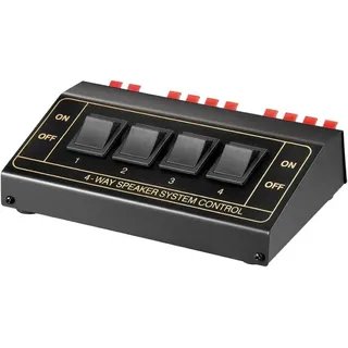 goobay 11934 Lautsprecher Umschaltbox, 4-Fach, für 4 Lautsprecherpaaren