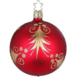 INGE-GLAS® Weihnachtsbaumkugel Christbaumkugel Festliche Tanne Ø 8cm rot ochsenblut matt (1 St), mundgeblasen, handbemalt rot