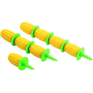 Kuhn Rikon 21400 Maisgabeln Set Maiskolbenhalter, Kunststoff, gelb/grün, 17 x 3 x 3 cm