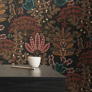 A.S. Création Famous Garden Vliestapete 10 m x 0,53 m 393495 Schwarz/Bunt