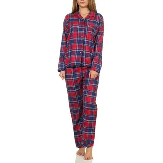 Creative by Normann Flanell Pyjama kariert Blau 36/38