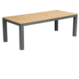 Sunfun Gartentisch Lynn  (L x B x H: 220 x 100 x 76 cm, Akazie, Aluminium, Teakbraun, Anthrazit)
