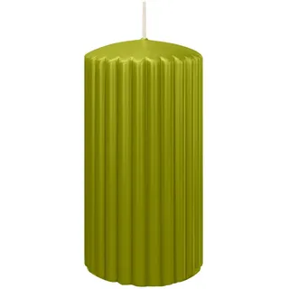 Wiedemann Kerzen Rillen Kerzen 150 x Ø 80 mm 4 Stück grün