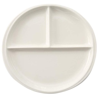 Cabilock 10 Inch Runde Keramik Unterteilt Dessert Salat Platte Porzellan Teller Gerichte für Erwachsene Und Kinder (Weiß)