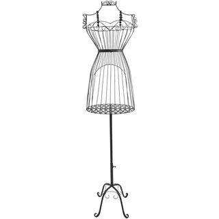 Vintage Kleiderpuppe Damen Schneiderpuppe, Metall Nähpuppe ideal als Schaufensterpuppe Weiblich oder Kleiderstände (Schwarz, 36*30*147CM)