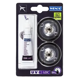 WENKO Wandmontageplatte Mod UV-Loc Klebesystem für Bad-Accessoires ohne Bohren mit 2 Platten 1 Kleber und 1 Adapter zur starken Wandmontage transp...