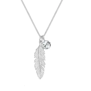 Elli Halskette Feder Boho Kristall 925 Sterling Silber