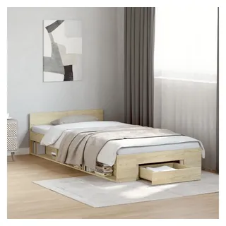 vidaXL Bettgestell mit Schublade Sonoma-Eiche 100x200 cm Holzwerkstoff
