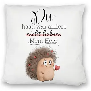 speecheese Dekokissen Verliebter Igel Kissen satiniert mit Spruch Mein Herz gehört dir