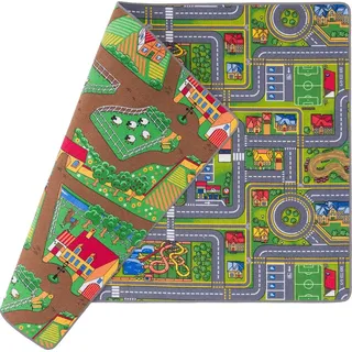Kinder Straßenteppich Beidseitig Bauernhof Abenteuer, Größe:140x200 cm