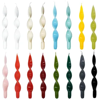 Edle Spiralkerzen Vintage No. 2 in Creme lackiert - 4 Stück Twisted Candles I gedrehte Spiral Kerzen Stabkerzen Spitzkerzen - 27 x 2,2 cm - Trendkerzen