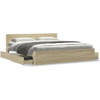 Festnight Bett 180x200 cm mit Stauraum Bettgestell Holz mit Schubladen Holzbett Jugendbett Doppelbett Einzelbetten mit Kopfteil Bettkasten Bettrahmen Schlafzimmer Bett Jugendzimmer