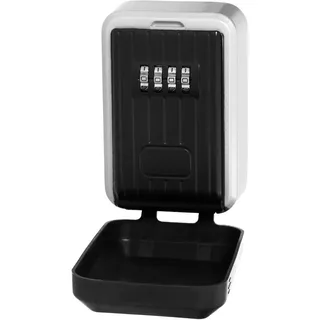 Virone Schlüsselkasten Modern mit Codeschloss 10.000 mögliche Kombinationen des Codes 95 x 125 x 50 mm Schwarz (mit Klappe)