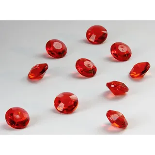 Dekosteine Diamanten 100 Stück Acryl Tischdekoration (Rot)