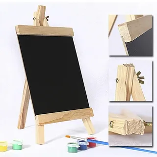 Kleine Tafel Holz-Staffelei 20 x 36 cm Mini Staffelei Kreidetafel Standtafel Kindertafel Maltafel klappbar Schreibtafel Werbetafel Hochzeits-deko Info-schild Schwarz