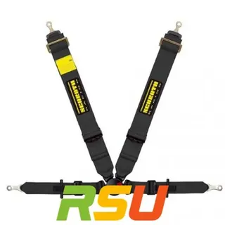 Schroth Gurt - PROFI II-FE asm schwarz mit SCHROTH RACING Logo links mit Ausklinkbeschlag