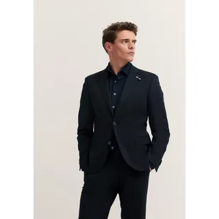 Bugatti Anzugsakko "Regular Fit", Herren, Gr. 50, 390, marine, 66% Polyester, 21% Viskose, 10% Polyamid, 3% Elasthan, unifarben, regular fit, Sakkos, Jersey-Artikel mit Stretch