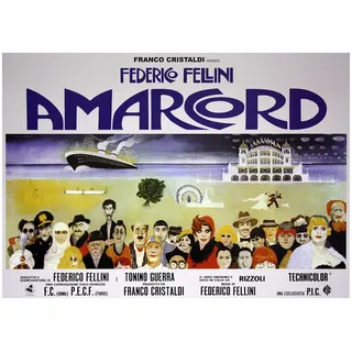 Movie Amarcord Federico Fellini Poster – Größe: 100 x 70 cm