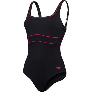 Speedo Badeanzug Womens Shaping, Black/ Magenta Haze, 46