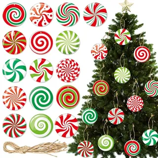 POPOYU Weihnachtsschmuck Papier Hängende,16 Stück 16 Stile Süße Süßigkeiten Christbaumschmuck Papier Weihnachtsschmuck Baum,Weihnachten Geschenkanhänger Für Festliche Home Party Weihnachtsdeko